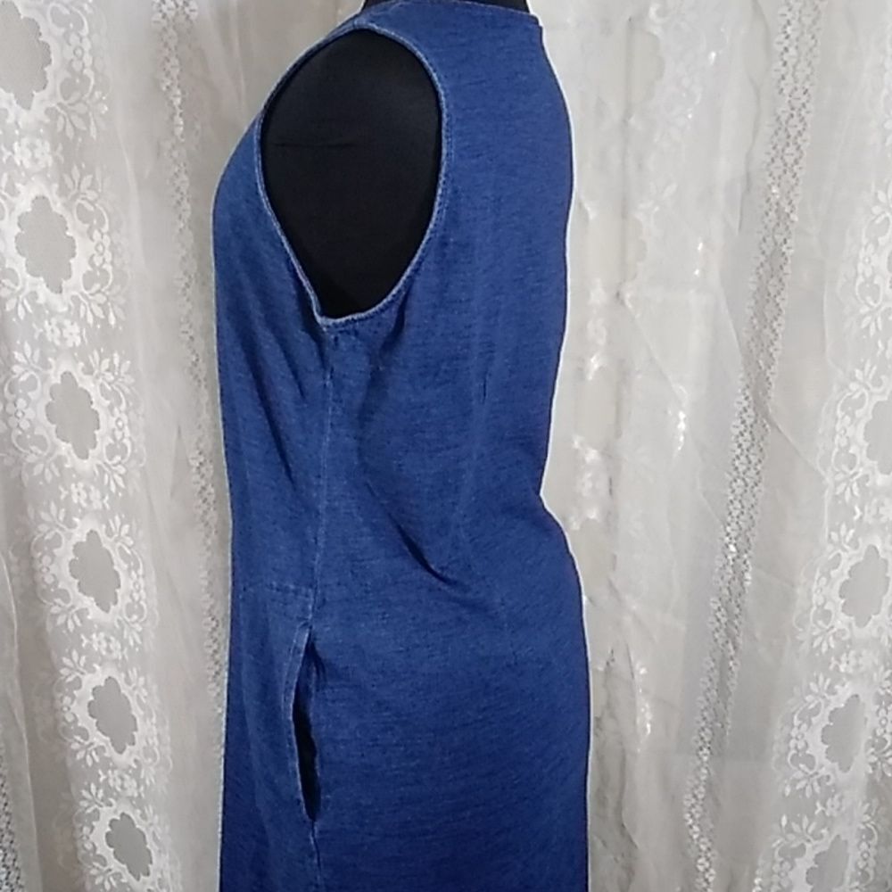 Pure Jill Indigo 100% Cotton Den Women's Dress Size S - Picture 3 of 14